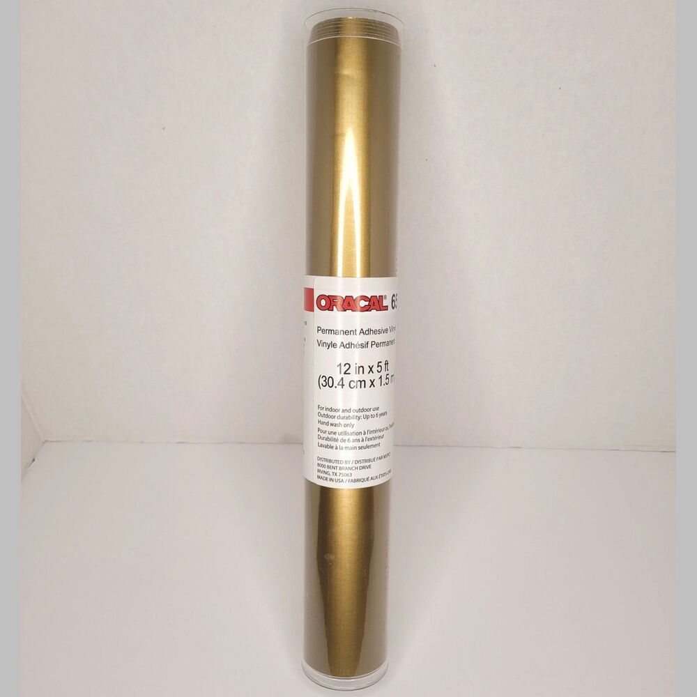 Oracal 651 Permanent Gold Adhesive Vinyl Craft Roll 12x5